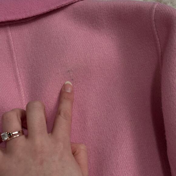 Vintage 80s Jôn Tailored Flocked Wool Knit Blazer Jacket Collared Candy Pink - Picture 11 of 14